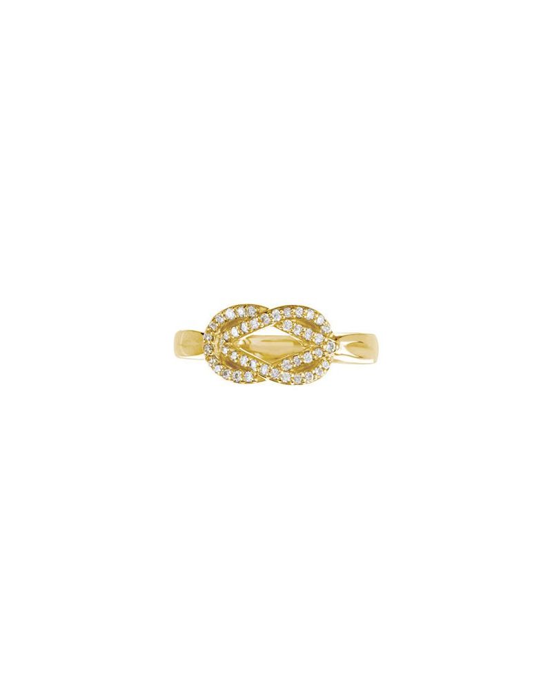 Anel Nó Cravejado em Ouro 14k com Diamantes Naturais – Modelo 5