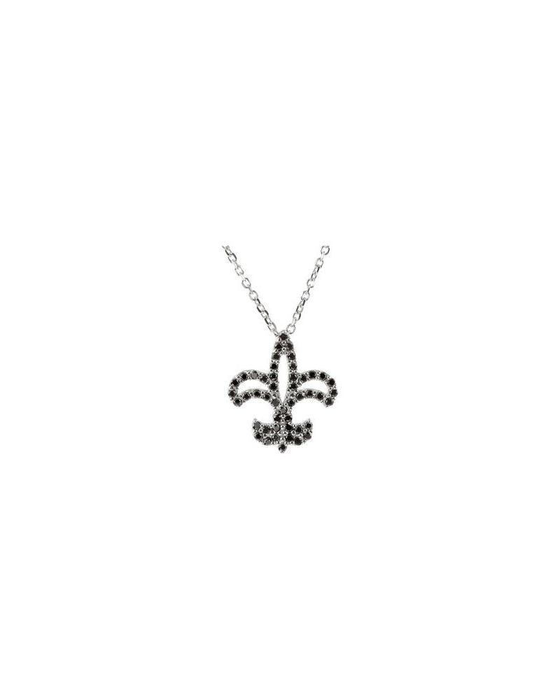Colar Flor-de-lis em Ouro 14k com Diamantes Naturais – Modelo 7