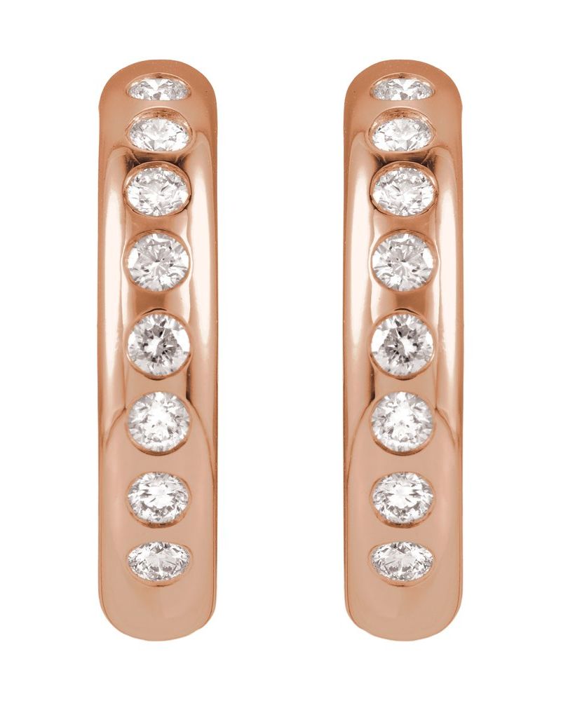 Brinco de Aro Cravejado Leve em Ouro 14k com Diamantes Naturais