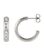 Brinco de Aro Cravejado Leve em Ouro 14k com Diamantes Naturais