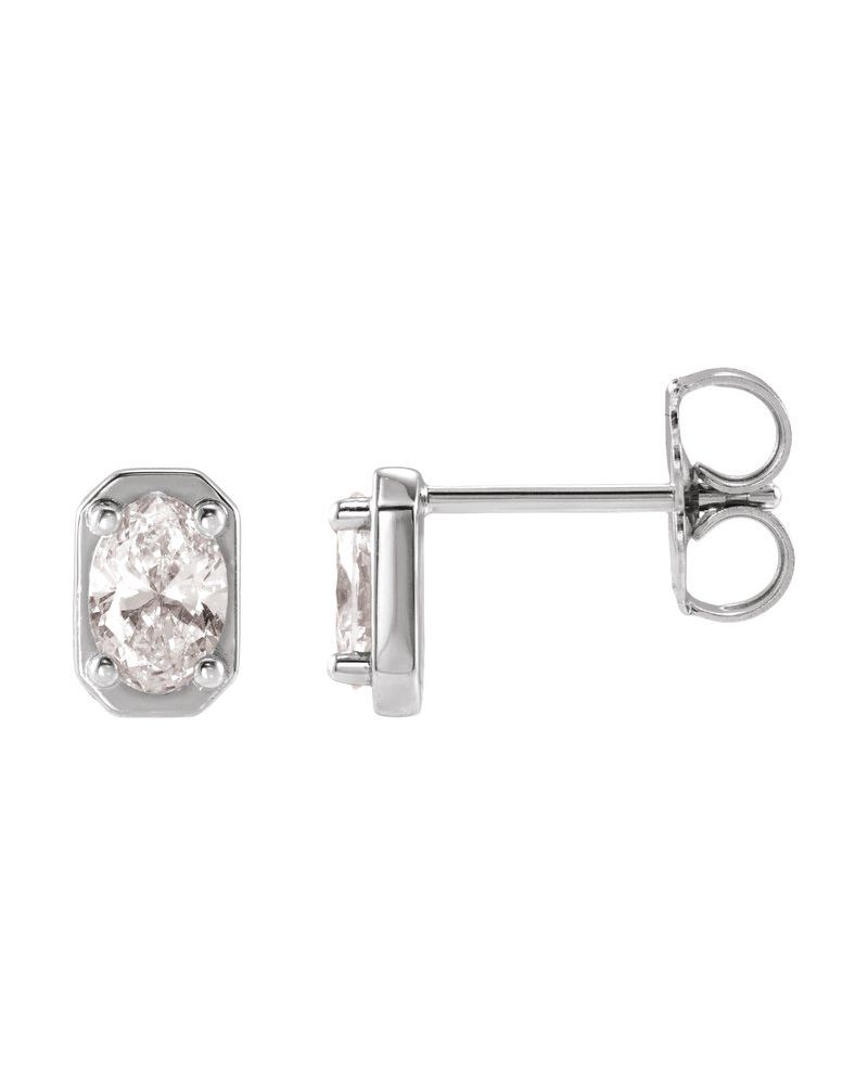 Brinco Ponto de Luz Solitário Estilo Bezel em Ouro 14k com Diamantes Naturais