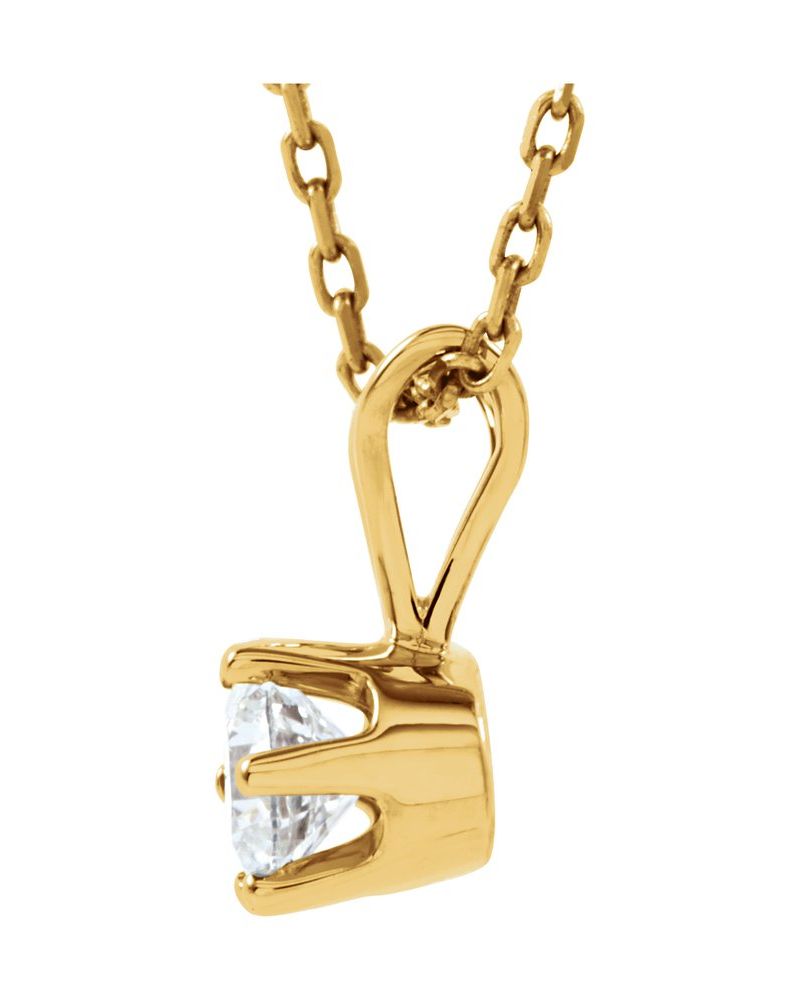 Colar Solitário em Ouro 14k com Diamantes Naturais – Modelo 22