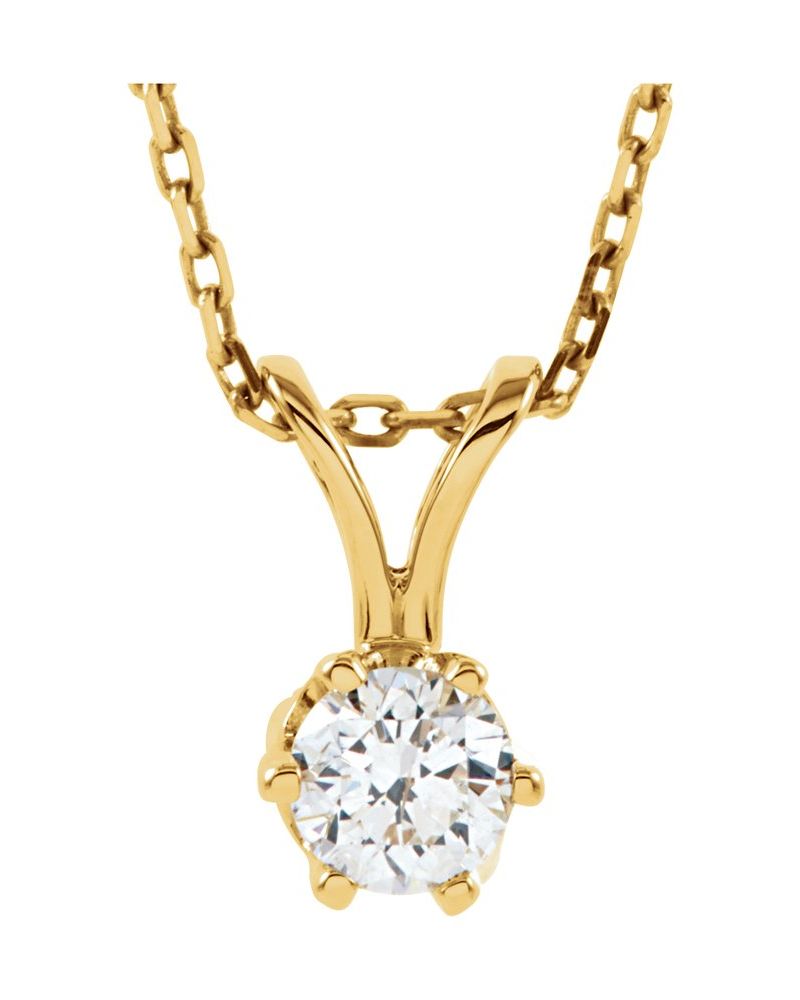 Colar Solitário em Ouro 14k com Diamantes Naturais – Modelo 22