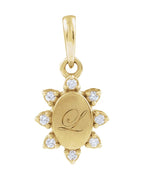 Pingente para Gravação Cravejado em Ouro 14k com Diamantes de Laboratório – Modelo 3