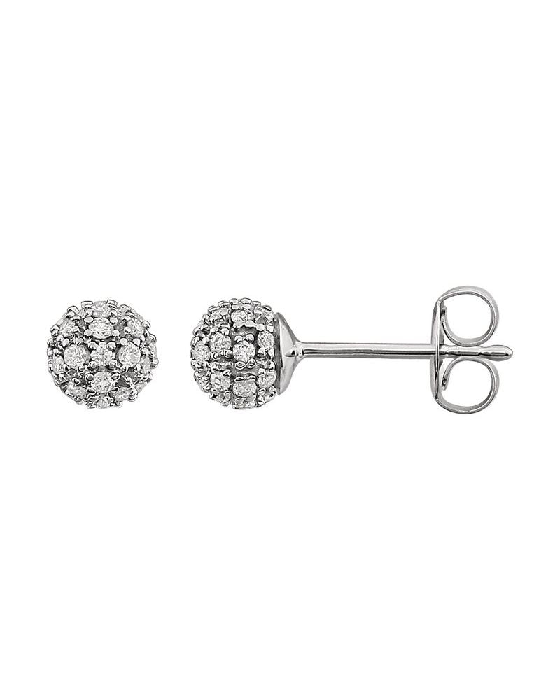 Brinco Ponto de Luz Cluster Bola em Ouro 14k com Diamantes Naturais