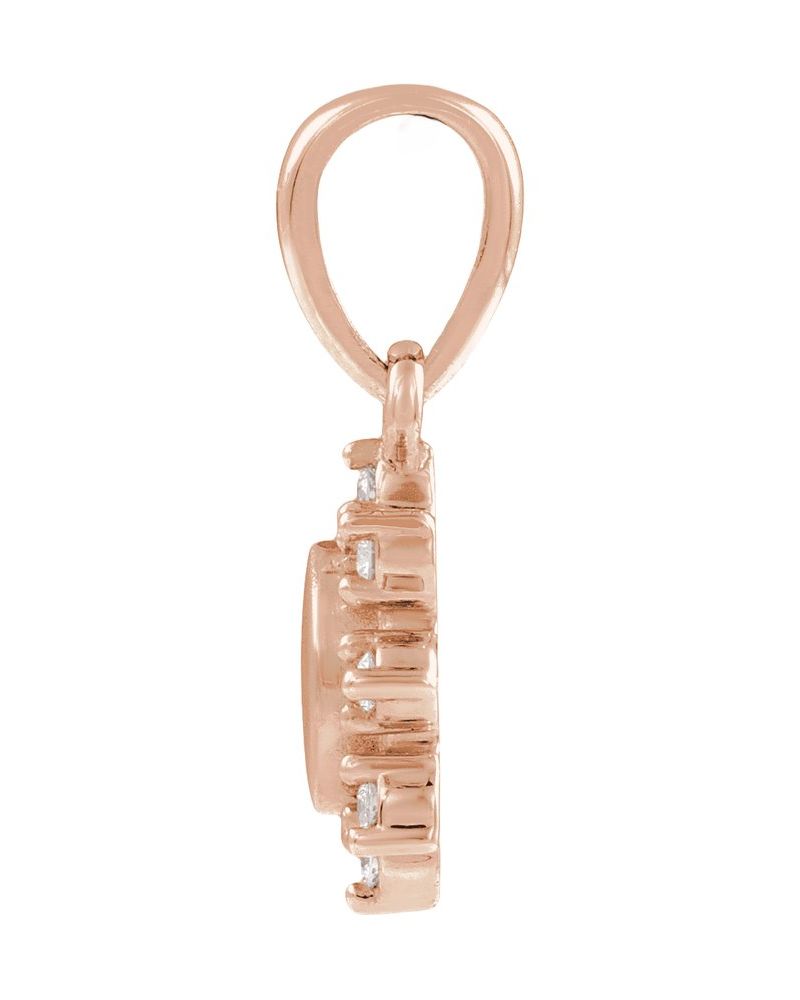 Pingente para Gravação Cravejado em Ouro 14k com Diamantes de Laboratório – Modelo 3