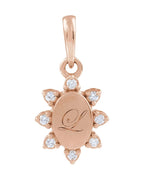 Pingente para Gravação Cravejado em Ouro 14k com Diamantes de Laboratório – Modelo 3