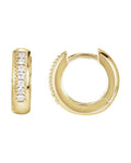 Brinco Huggie Cravejado em Ouro 14k com Diamantes Naturais – Modelo 3