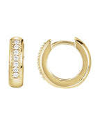 Brinco Huggie Cravejado em Ouro 14k com Diamantes Naturais – Modelo 3
