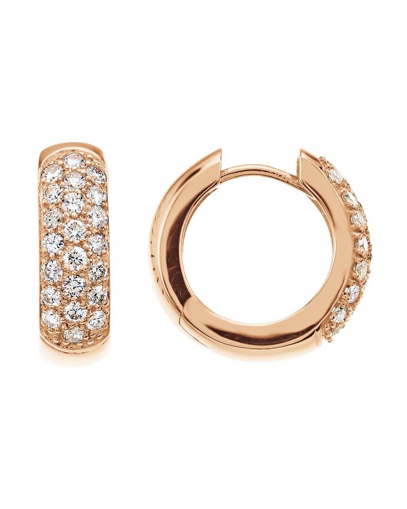 Brinco de Aro Pavê em Ouro 14k com Diamantes de Laboratório