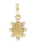 Pingente para Gravação Cravejado em Ouro 14k com Diamantes de Laboratório – Modelo 3