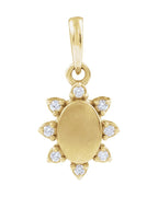Pingente para Gravação Cravejado em Ouro 14k com Diamantes de Laboratório – Modelo 3