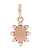 Pingente para Gravação Cravejado em Ouro 14k com Diamantes de Laboratório – Modelo 3