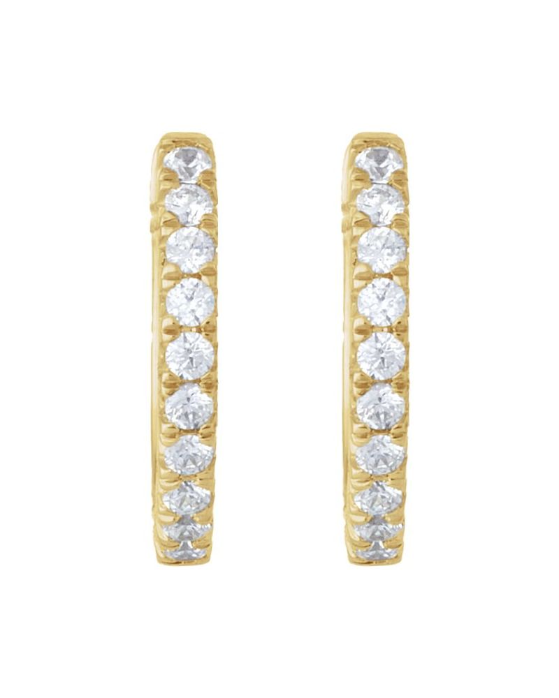 Brinco de Aro Cravejado em Ouro 14k com Diamantes de Laboratório – Modelo 14