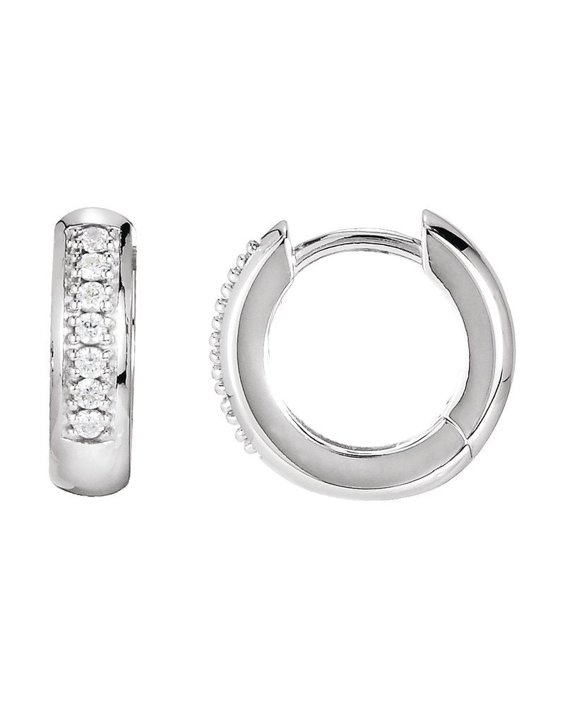 Brinco Huggie Cravejado em Ouro 14k com Diamantes Naturais – Modelo 3