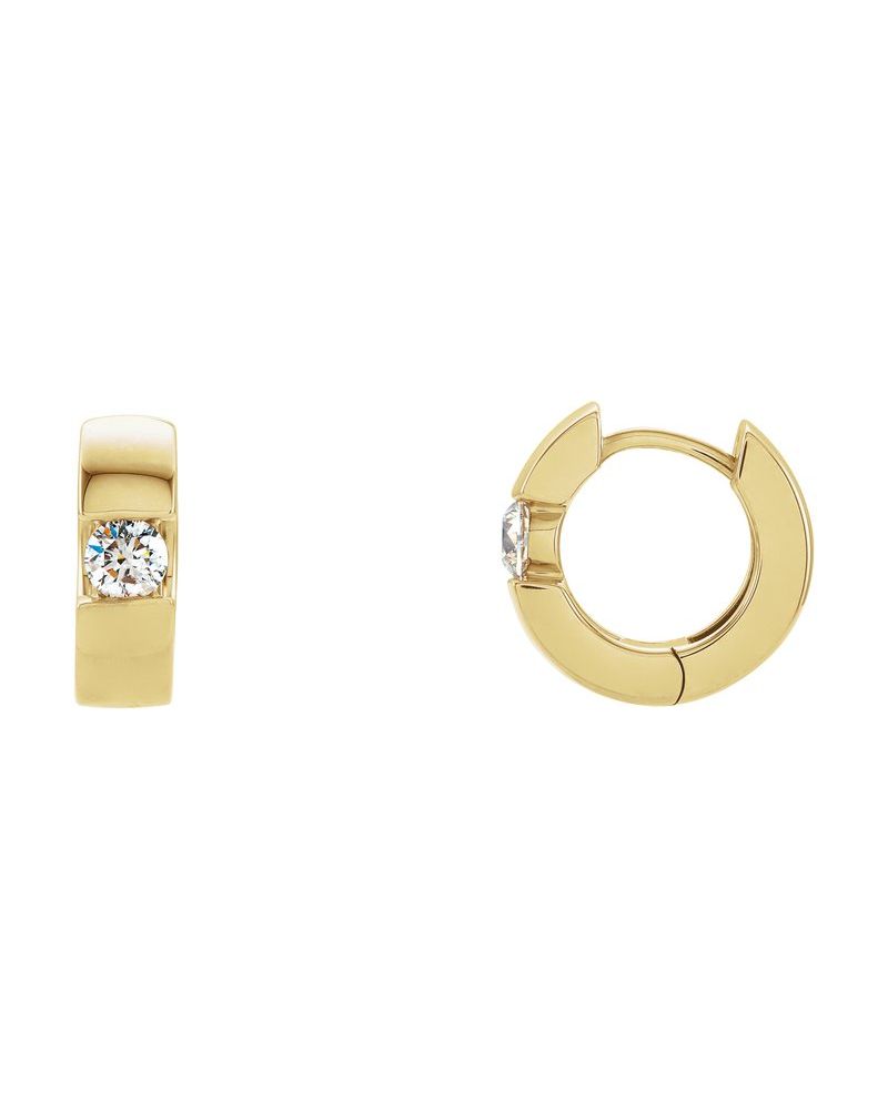 Brinco de Aro com Dobradiça em Ouro 14k com Diamantes Naturais – Modelo 5