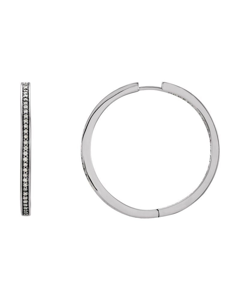 Brinco de Aro Dentro e Fora em Ouro 14k com Diamantes Naturais – Modelo 8