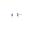 Brinco de Prata 925 com Cristal de Gota Ponto de Luz