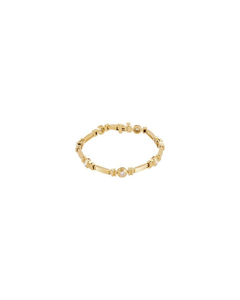 Pulseira Riviera com Cravação Bezel em Ouro 14k com Diamantes Naturais – Modelo 3