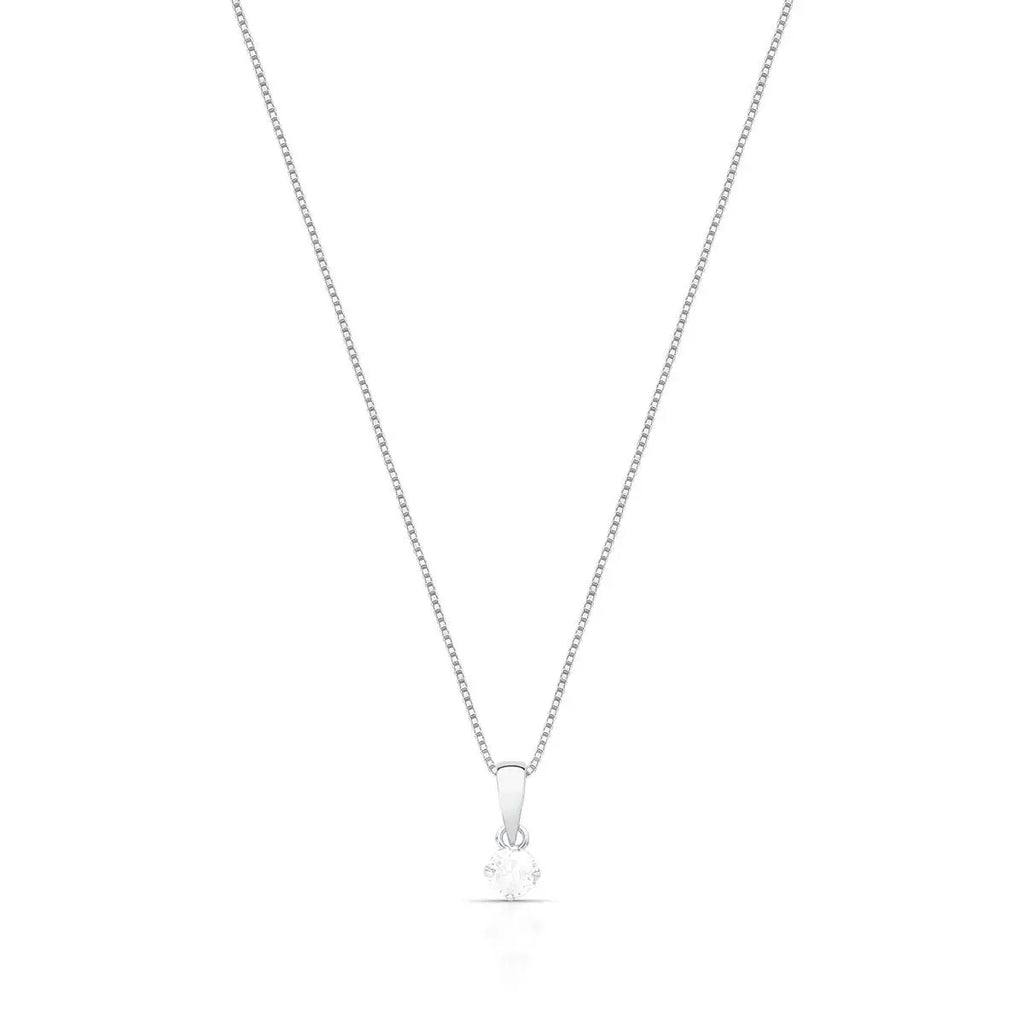 Colar de Prata 925 com Pingente Ponto de Luz Lisa