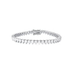 Pulseira Riviera de Prata 925 com Cristais de Coração