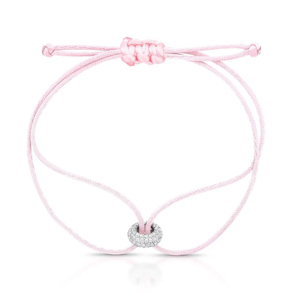 Pulseira de Prata 925 Regulável em Fio Encerado com Zircônias