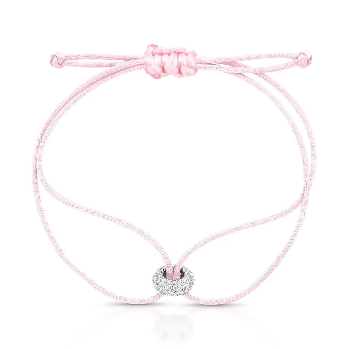 Pulseira de Prata 925 Regulável em Fio Encerado com Zircônias