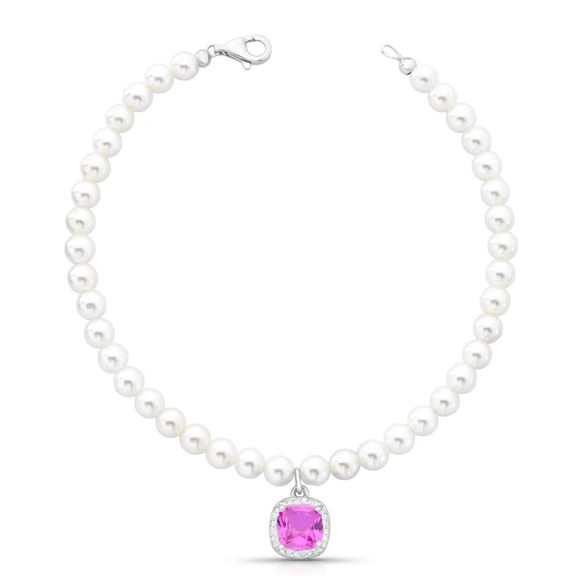 Pulseira de Prata 925 Pérola Shell com Pingente