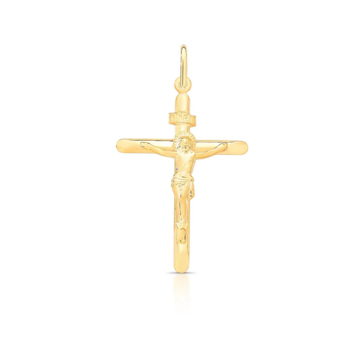 Pingente de Prata 925 Banhada a Ouro Imagem Jesus Cristo em Cruz