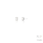 Brinco de Prata 925 com Pedra Oval Moissanite 5x7mm
