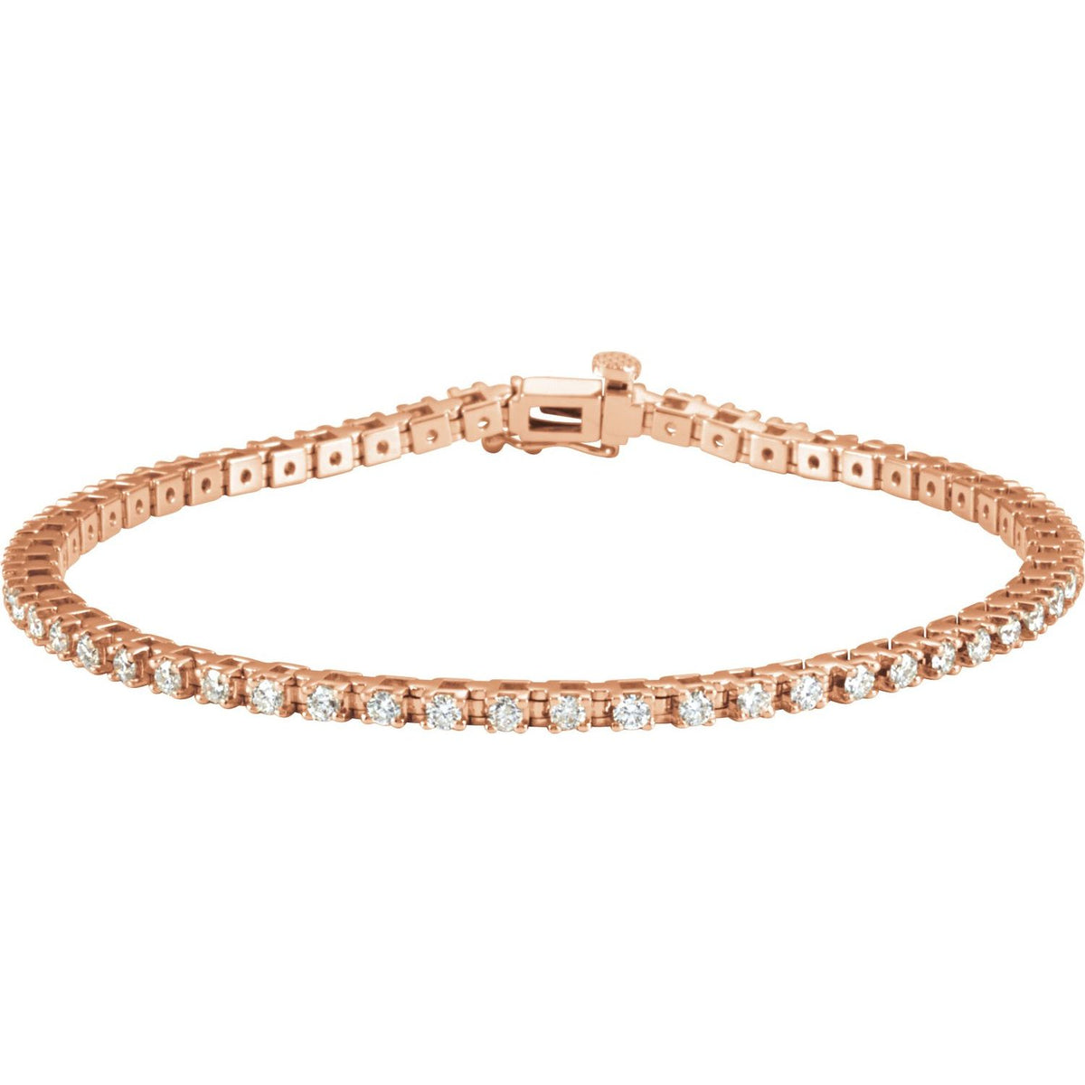 Pulseira Riviera em Ouro 18k com Diamantes Naturais – Ouro Rosé 18k