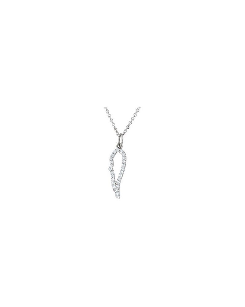 Colar Asa de Anjo em Ouro 14k com Diamantes Naturais