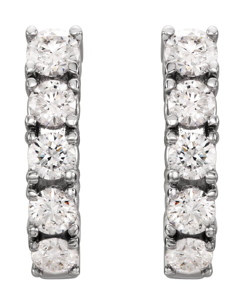 Brinco Meia Argola Cravejado em Ouro 14k com Diamantes de Laboratório