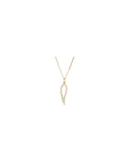 Colar Asa de Anjo em Ouro 14k com Diamantes Naturais