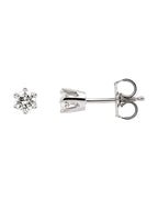 Brinco Ponto de Luz Redondo Seis Garras em Ouro 14k com Diamantes Naturais – Modelo 5