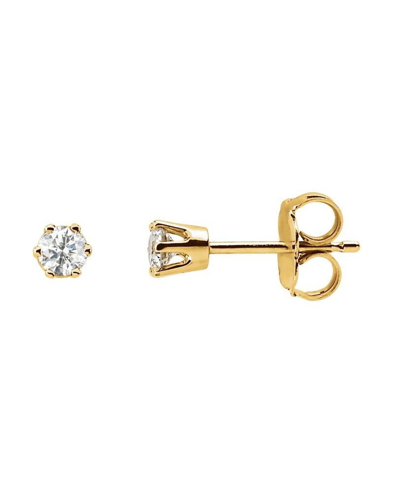 Brinco Ponto de Luz Redondo Seis Garras em Ouro 14k com Diamantes Naturais – Modelo 4