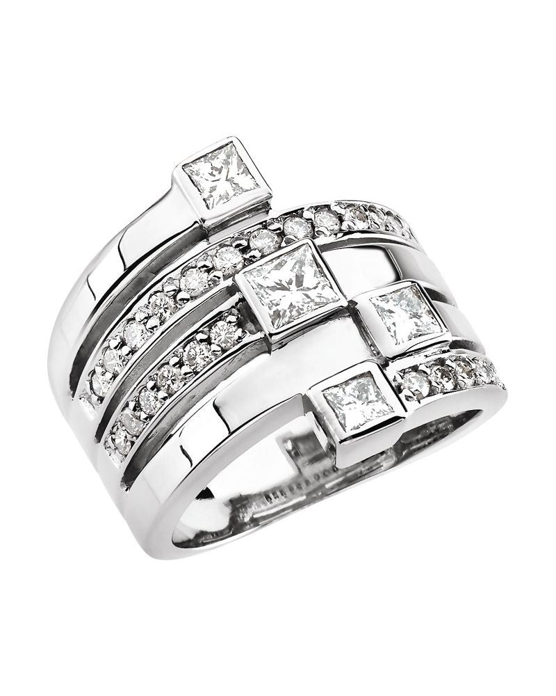 Anel Mão Direita Cravejado em Ouro 14k com Diamantes Naturais – Modelo 5