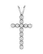 Pingente Cruz Cravejado em Ouro 14k com Diamantes de Laboratório – Modelo 2