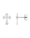 Brinco Cruz em Ouro 14k com Diamantes Naturais – Modelo 6