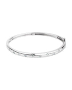 Bracelete Rígido com Dobradiça Cravejado em Ouro 14k com Diamantes de Laboratório – Modelo 2