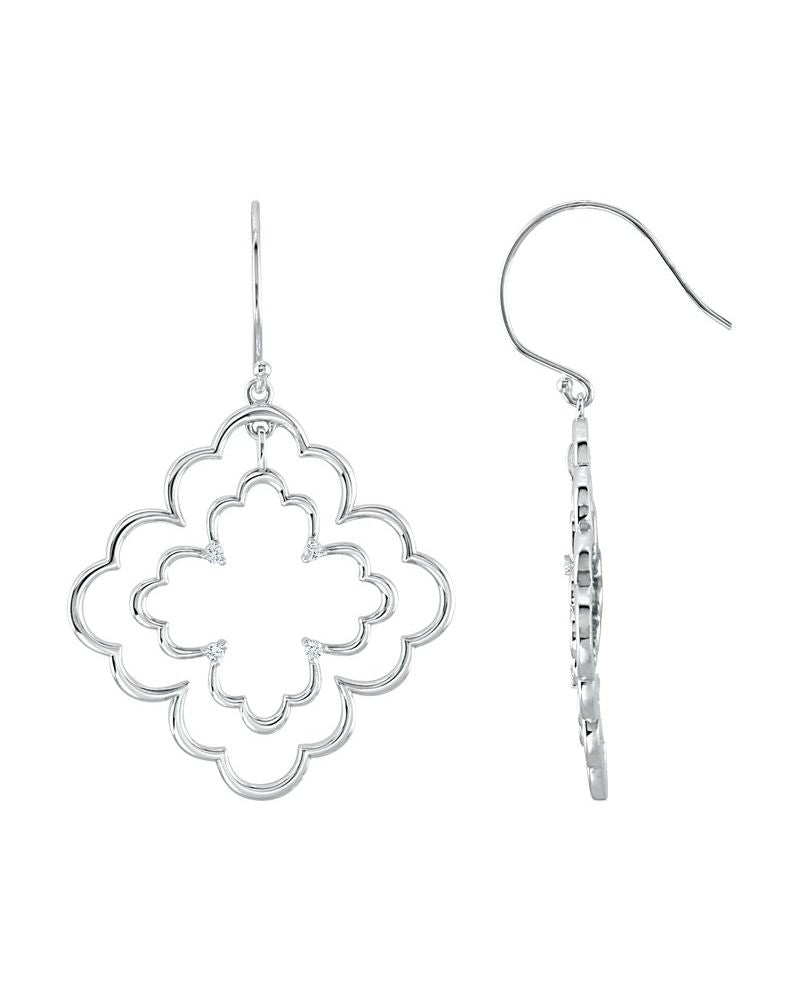 Brinco Pendente Cravejado em Ouro 14k com Diamantes Naturais – Modelo 3