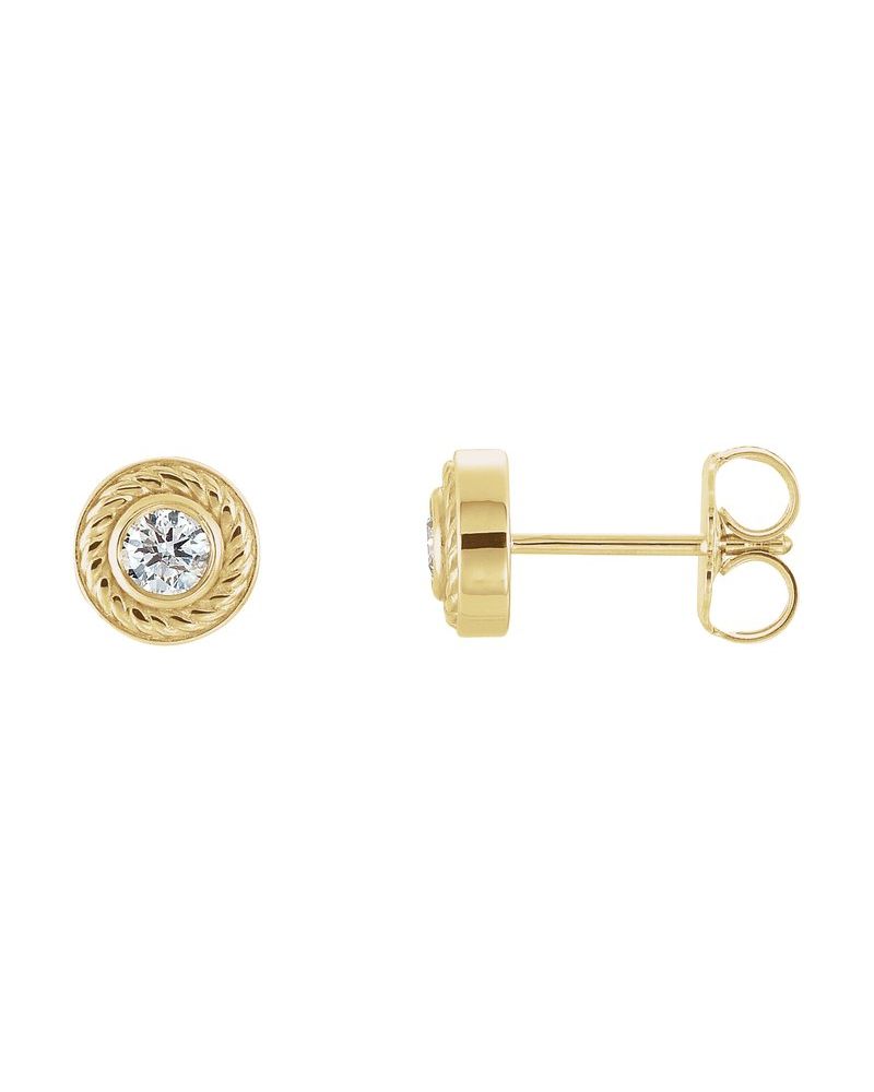 Brinco Torcido em Ouro 14k com Diamantes Naturais