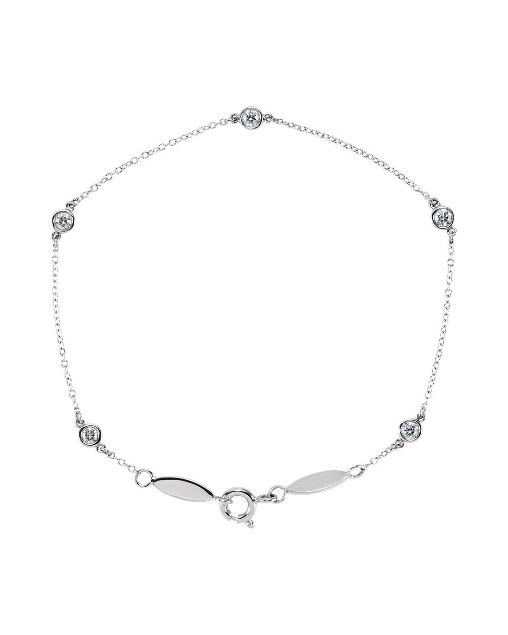 Pulseira Cinco Pontos de Luz em Ouro 14k com Diamantes de Laboratório