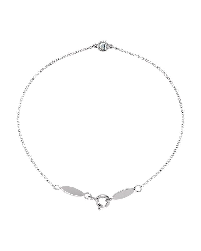 Pulseira Elos com Cravação Bezel em Ouro 14k com Diamantes Naturais – Modelo 2