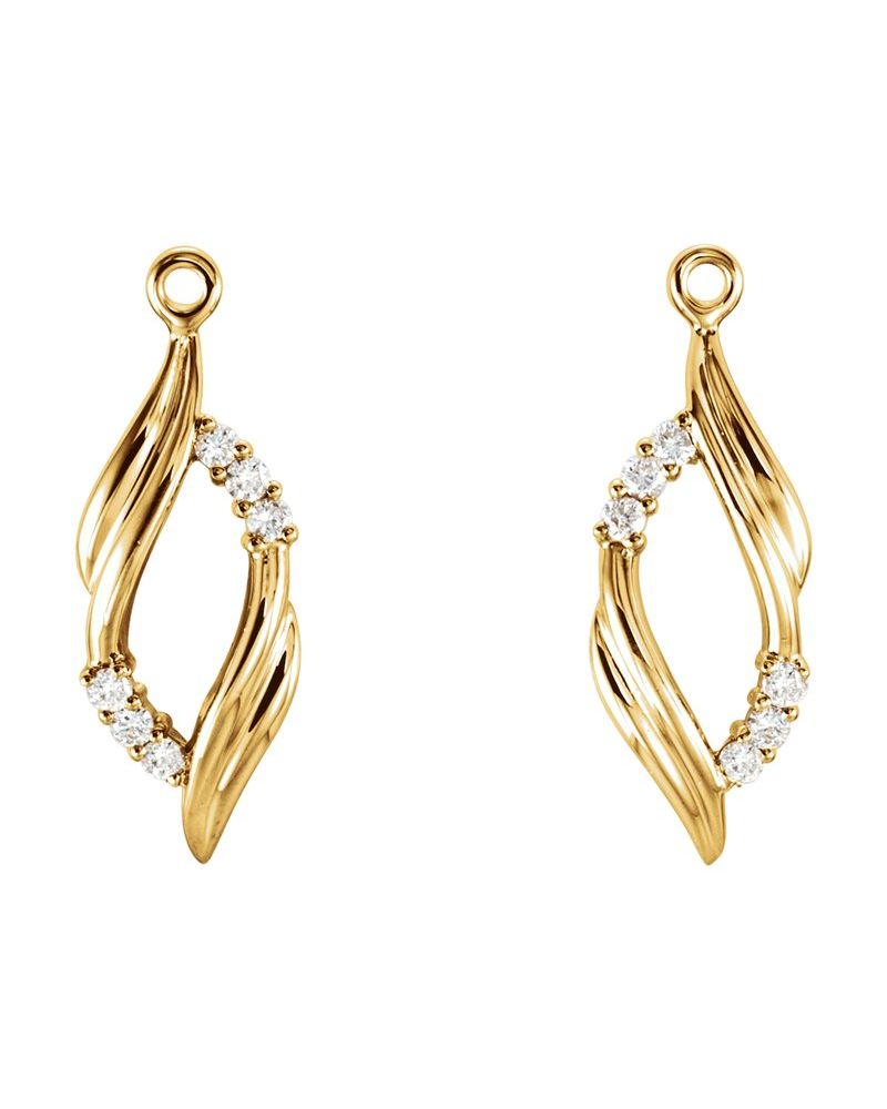 Jaqueta para Brinco Cravejada em Ouro 14k com Diamantes Naturais – Modelo 5