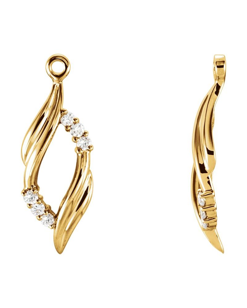 Jaqueta para Brinco Cravejada em Ouro 14k com Diamantes Naturais – Modelo 5