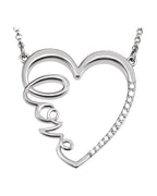 Colar Coração Amor em Ouro 14k com Diamantes Naturais