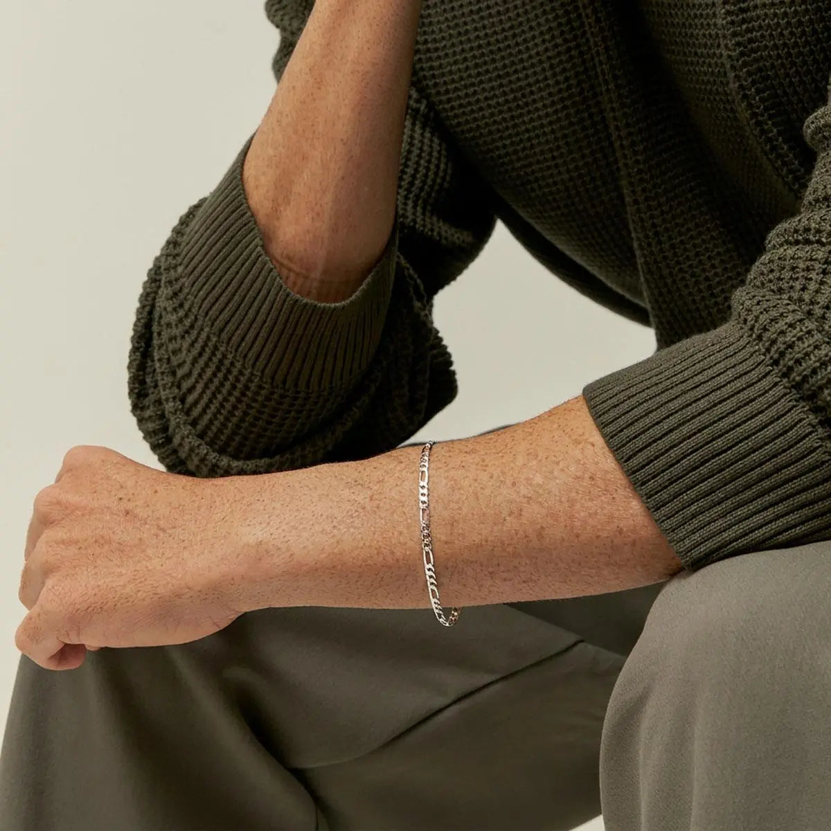 Pulseira de Prata 925 3 em 1 Malha Groumet