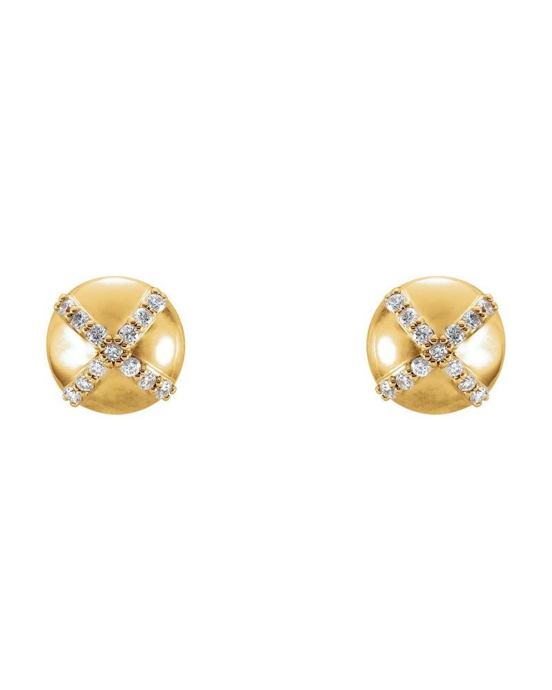 Brinco Ponto de Luz Cravejado em Ouro 14k com Diamantes Naturais – Modelo 2