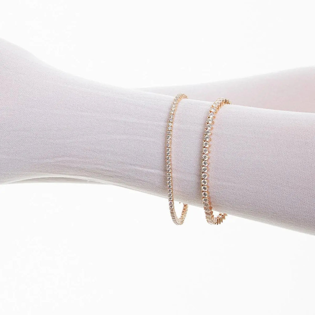 Pulseira Riviera Folheada a Ouro com Zircônias Redondas